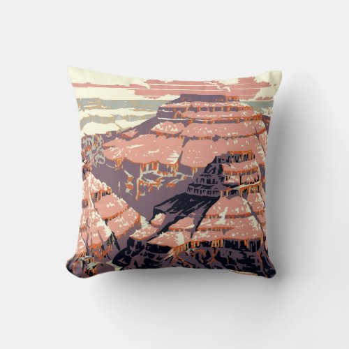 Grand Canyon Western Graphic Art American Throw Pillow