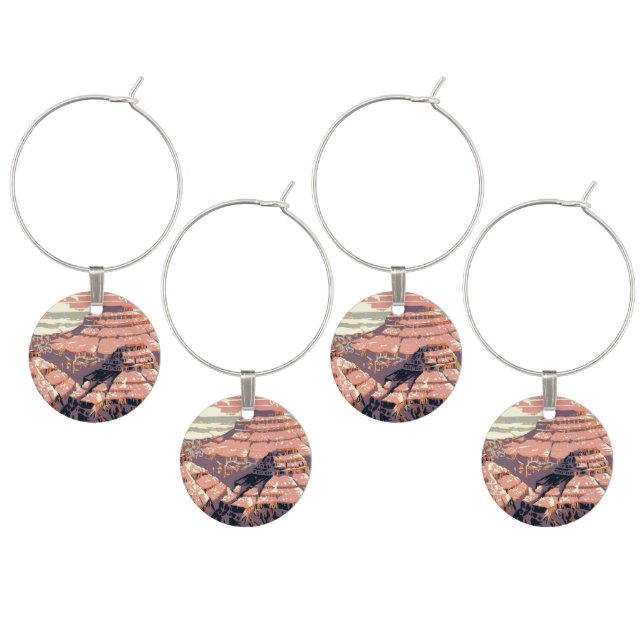 Grand Canyon Western Graphic Art American Wine Charm (Staggered)