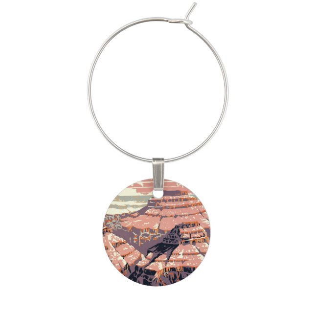 Grand Canyon Western Graphic Art American Wine Charm (Front)