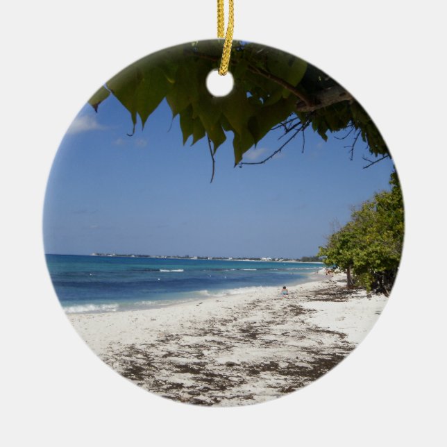 Grand Cayman Beach Ceramic Ornament (Front)