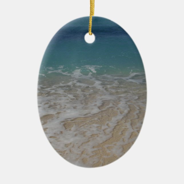 Grand Cayman Island Beach Ceramic Ornament (Front)