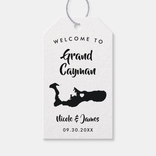 Grand Cayman Island Wedding Welcome Bag Tags Map Gift Tags