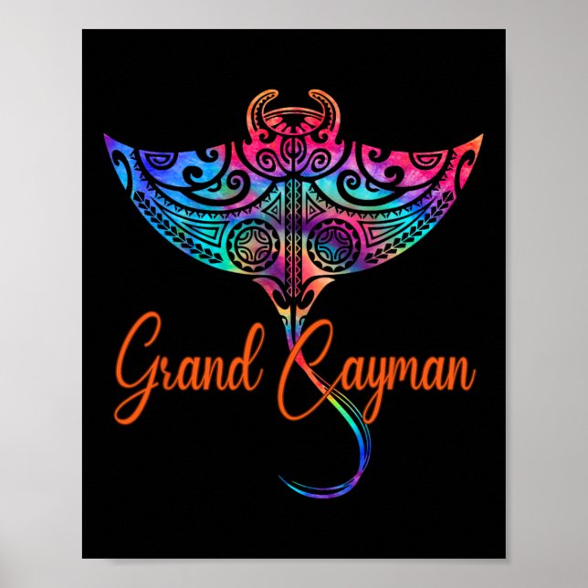 Grand Cayman Islands 2025 Tribal Stingray Family V Poster (Front)