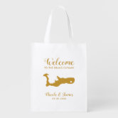 Louisiana Map Destination Wedding Welcome Bag, Tot Grocery Bag