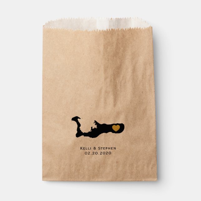 Grand Cayman Wedding Favor Treat Sacks, Gift Bags (Front)