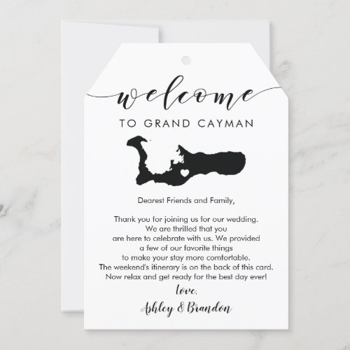 Grand Cayman Wedding Welcome Tag Letter Itinerary
