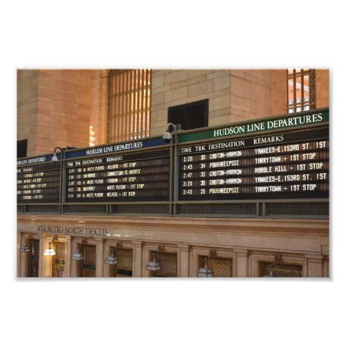 Grand Central Hudson Harlem Train Departures NYC Photo Print