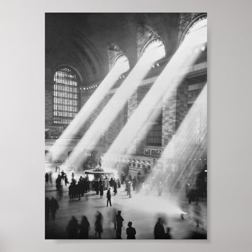 Grand Central Station Black and White Vintage Poster