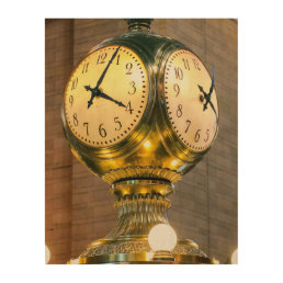 Grand Central Station Clock Wood Wall Art
