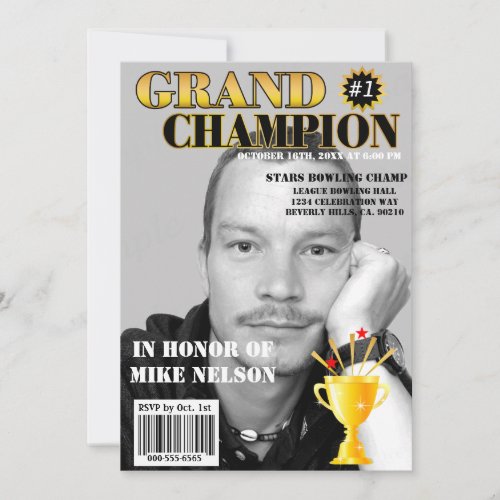 Grand Champion With Trophy Magazine Cover Invitation