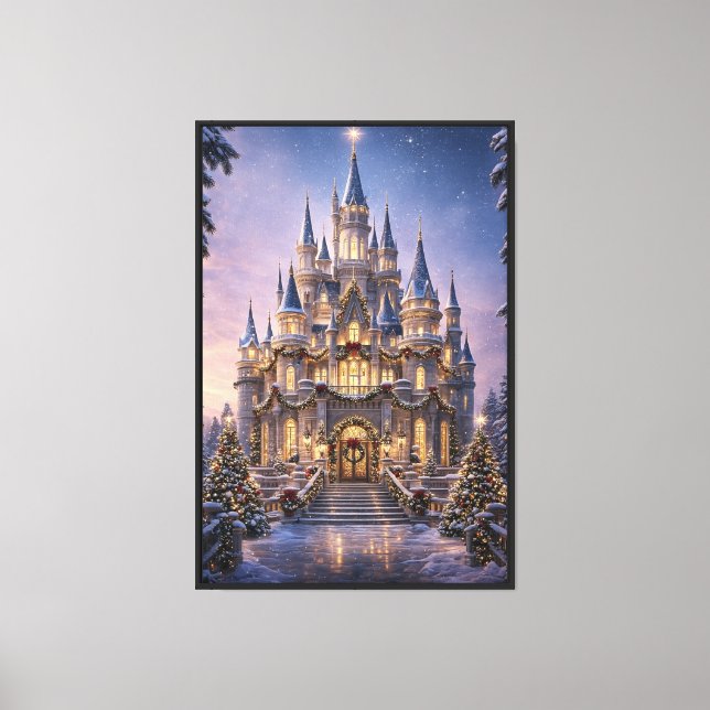 Grand Christmas Castle Canvas - Luxury Fantasy Art (Front)