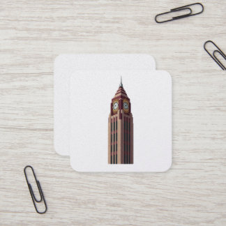 Grand Clock Tower: Art Deco Timekeeper Sticker Square Business Card