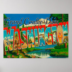 Grand Coulee Dam, Washington - Large Letter Poster