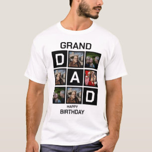 Grand Dad Happy Birthday 5 Photo Collage T-Shirt