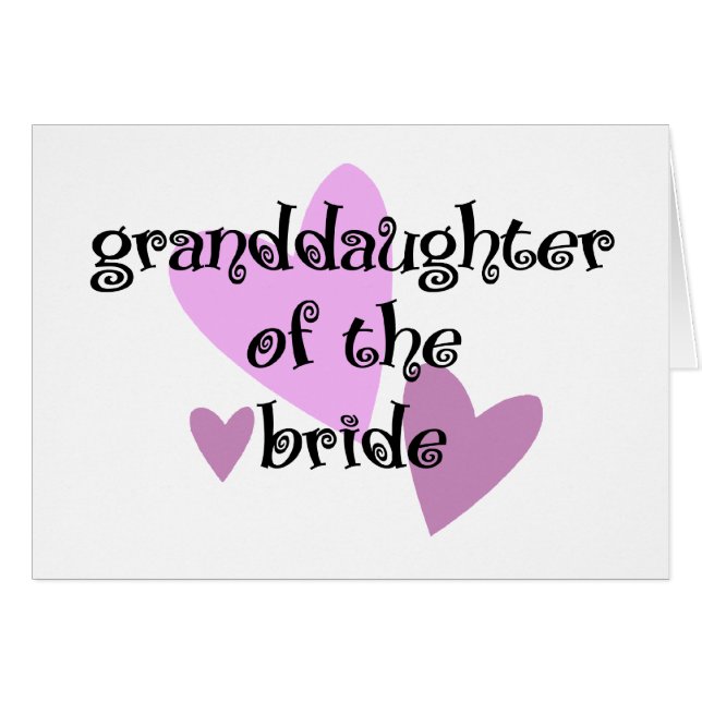 Grand Daughter of the Bride Cards (Front Horizontal)