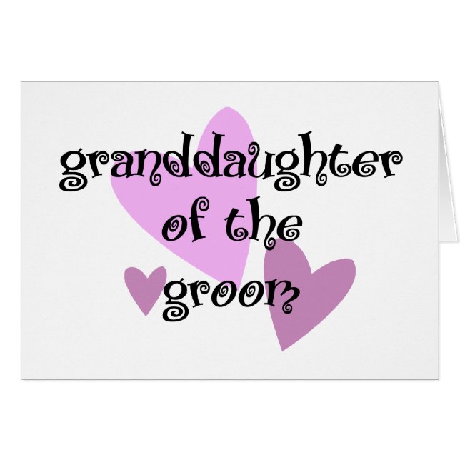 Grand Daughter of the Groom Cards (Front Horizontal)