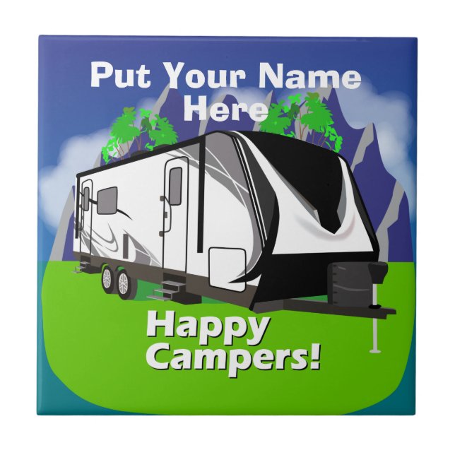 Grand Design Imagine Happy Campers Design Ceramic Tile (Front)