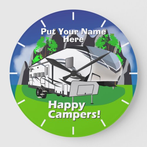 Grand Design Reflection 28bh Happy Campers Large Clock