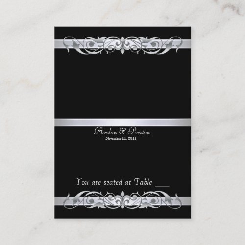 Grand Duchess Black Folding Table Placecard