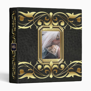 Grand Duchess Black Jewel Gold Scroll Black Binder