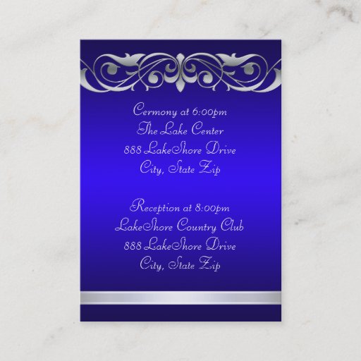 Customizable Grand Duchess Blue Guest Info Business Card