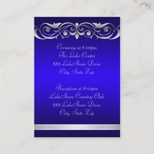 Grand Duchess Blue Guest Info Business Card (Front)