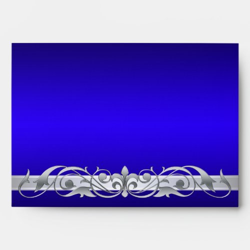 Grand Duchess Blue Silver Scroll Envelope