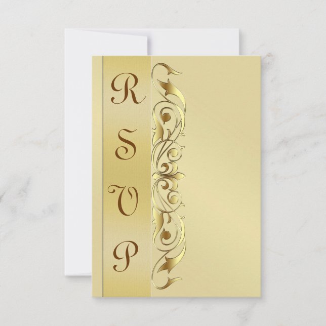 Grand Duchess Gold Metal RSVP Response Invite (Front)