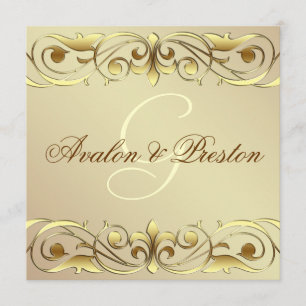 Grand Duchess Gold Metal Scroll Invitation