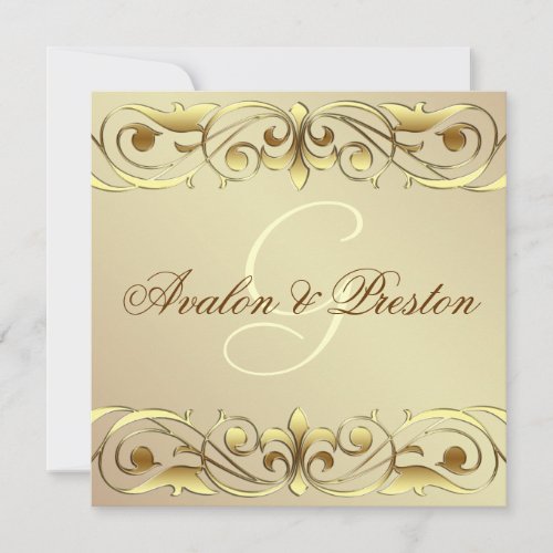 Grand Duchess Gold Metal Scroll Invitation