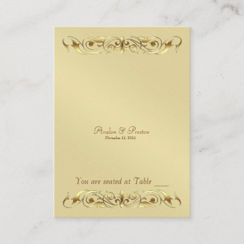 Grand Duchess Gold Metal Scroll Table Placecard