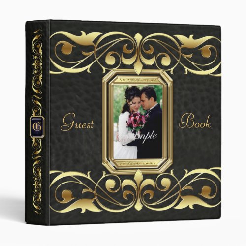 Grand Duchess Gold Scroll Black Guest Book Binder