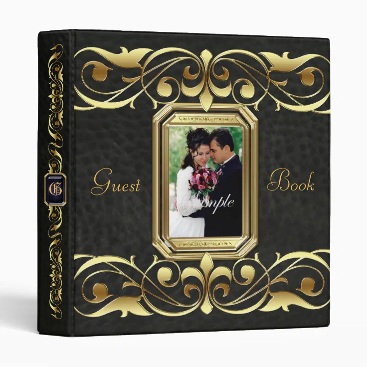 Grand Duchess Gold Scroll Black Guest Book Binder Zazzle