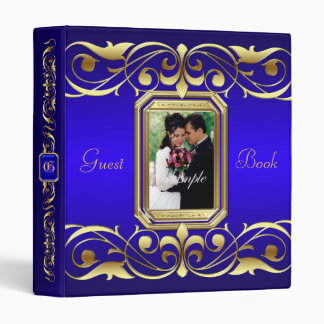 Grand Duchess Gold Scroll Blue Guest Book Binder