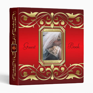 Grand Duchess Gold Scroll Red Guest Book Binder