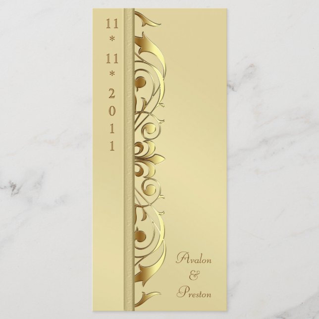 Grand Duchess Gold Scroll Wedding Program (Front)