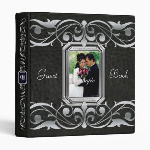 Grand Duchess Jewel Scroll Black Guest Book Binder