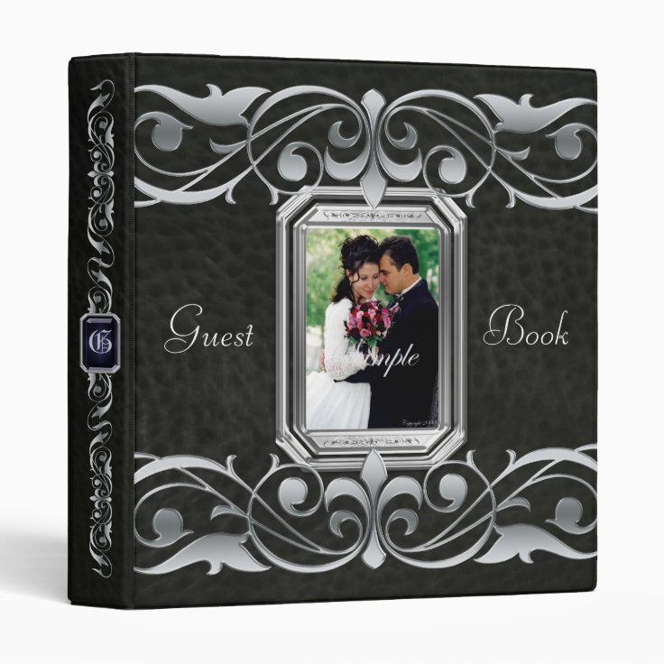 Grand Duchess Jewel Scroll Black Guest Book Binder Zazzle