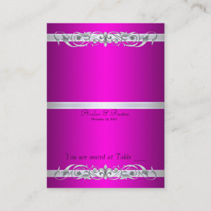 Grand Duchess Pink Scroll Folding Table Placecard