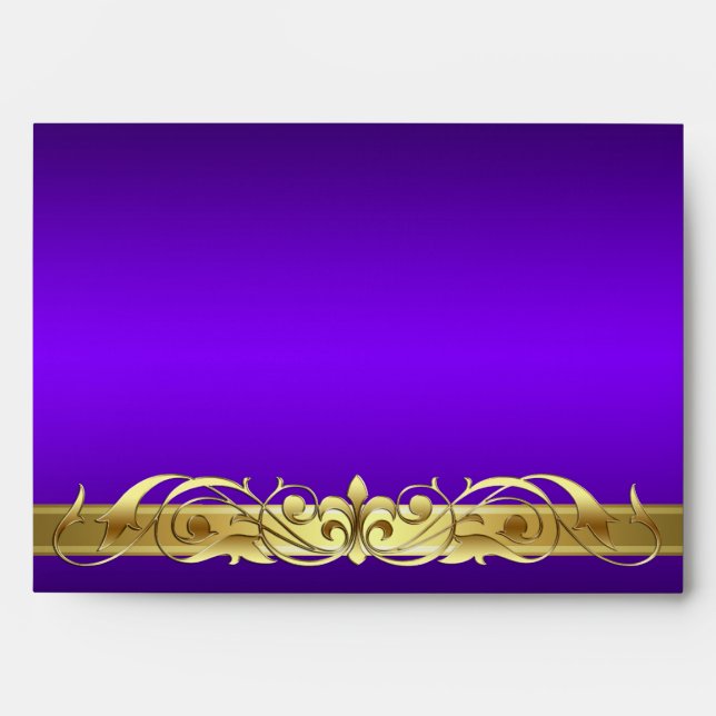 Grand Duchess Purple Gold Scroll Envelope (Front)