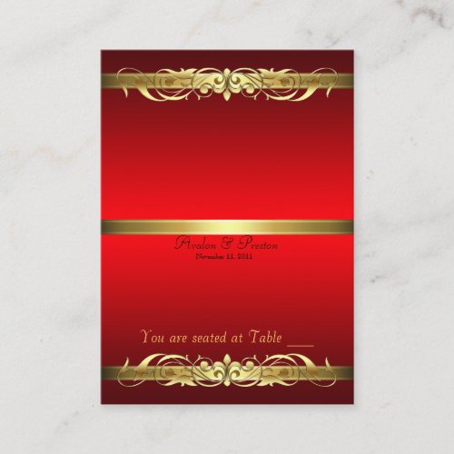 Grand Duchess Red  Gold Scroll Table Placecard