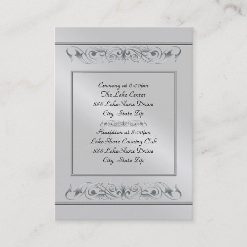 Grand Duchess Silver Scroll Guest Info Card Business Card