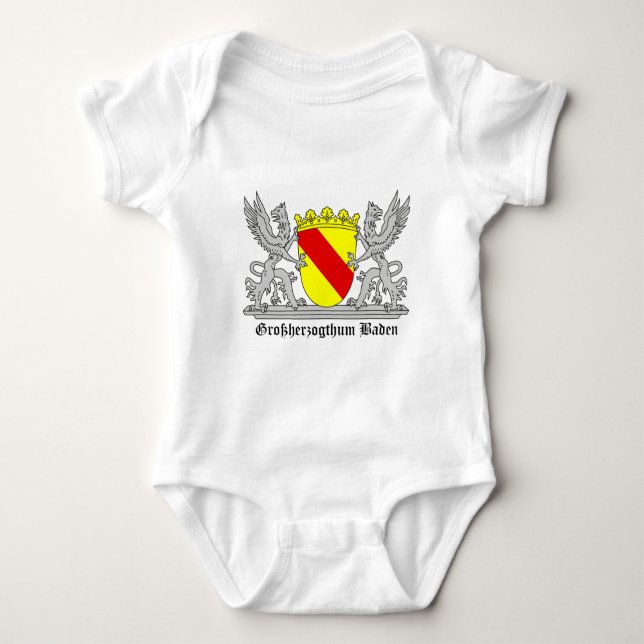 Grand Duchy of Baden with writing Baby Bodysuit (Front)
