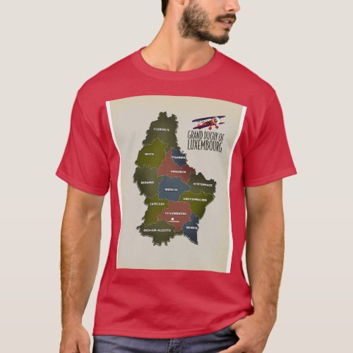Grand Duchy of Luxembourg map 1 T_Shirt