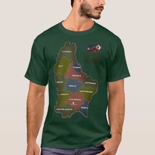 grand duchy of luxembourg map T_Shirt