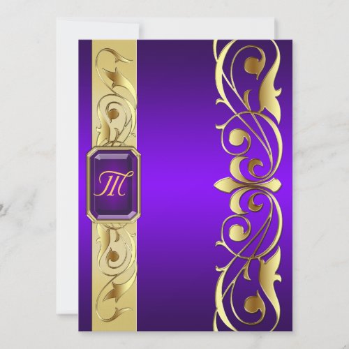 Grand Duke Purple Jewel Gold &amp; Purple Invitation