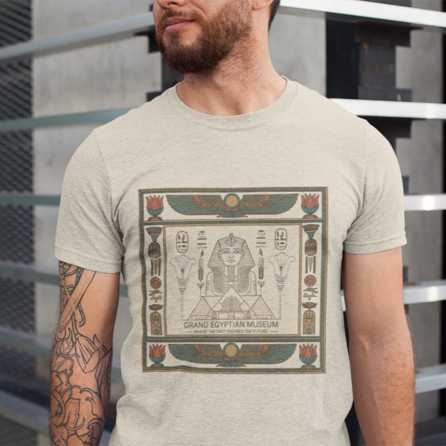 Grand Egyptian Museum Egypt Heritage Design  T-Shirt (#GrandEgyptianMuseum #GEM2025 #EgyptianMuseum #AncientEgypt #EgyptArt #EgyptDesign #PharaohArt#Egypt)