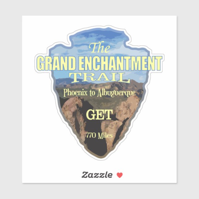 Grand Enchantment Trail (arrowhead) Sticker (Sheet)