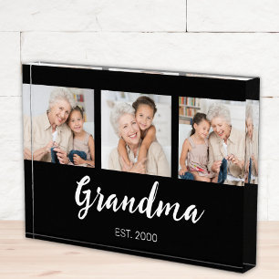 Grand Established Modern Script Black 3 Photo Block