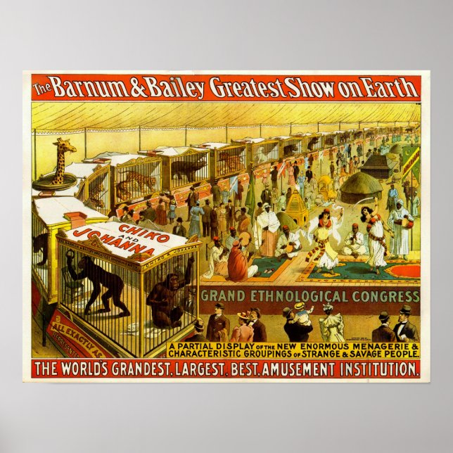 Grand Ethnological Congress Barnum & Bailey Circus Poster (Front)